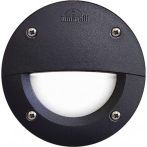 Απλίκα Τοίχου Εξωτερικού Χώρου Χωνευτή Fumagalli Leti Round-EL Μαύρη   