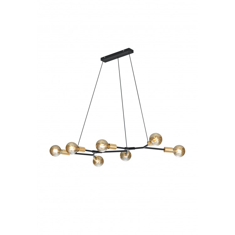 Κρεμαστό Φωτιστικό Ράγα Trio Lighting Cross Μαύρο Ματ με Χρυσό Ματ