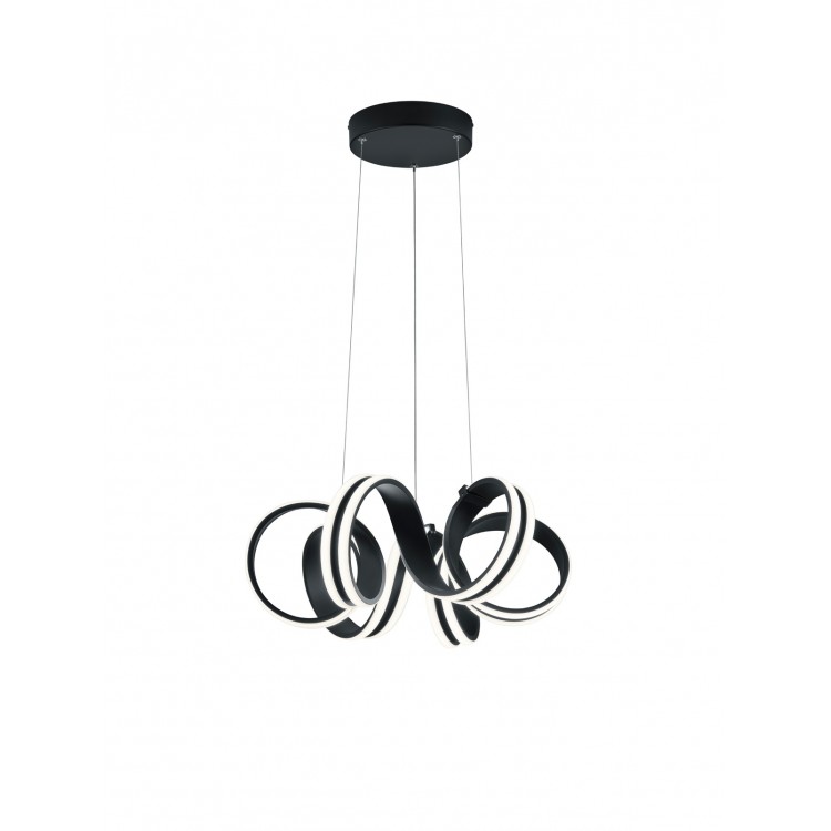 Κρεμαστό Φωτιστικό Trio Lighting Carrera Μαύρο Ματ    
