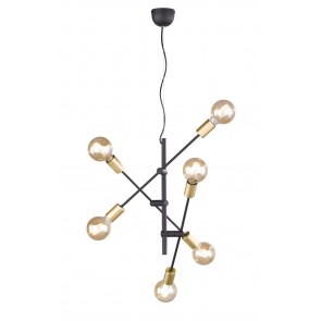 Κρεμαστό Φωτιστικό Trio Lighting Cross Μαύρο Ματ με Χρυσό Ματ 