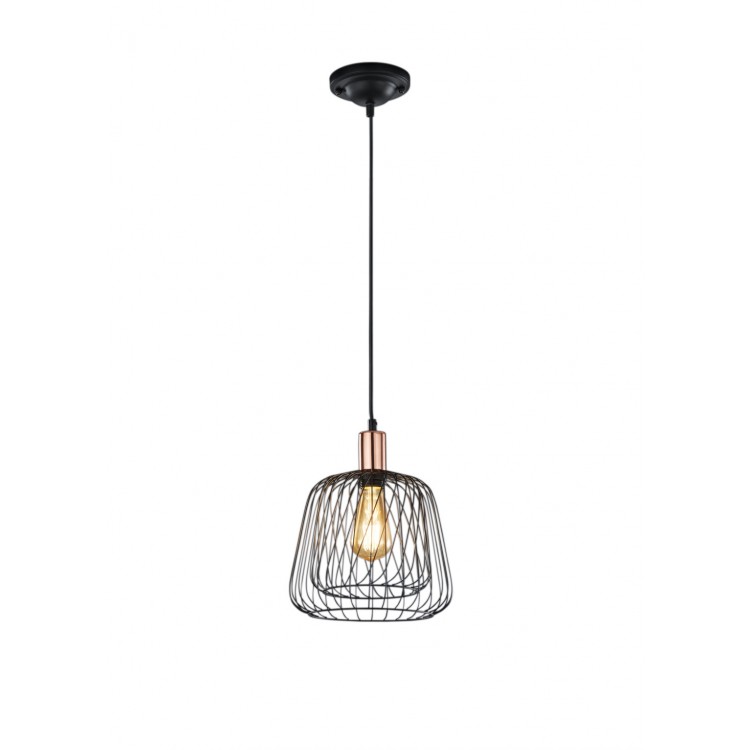 Κρεμαστό Φωτιστικό Vintage Trio Lighting Sanna Μαύρο    