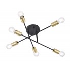 Φωτιστικό Οροφής Trio Lighting Cross Μαύρο Ματ με Χρυσό Ματ 
